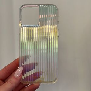 🌈🍭Iridescent rainbow grooved case for iPhone 12 & 12 Pro🍭🌈 *NEVER USED*